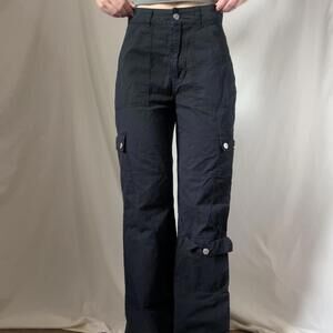 Black cargo pants multiple pockets